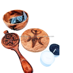 Juego de utensilios de madera para uso en el hogar, Set de utensilios para adornar cuencos, cucharas, Candelitas, arena y cenefa - Product Image 1