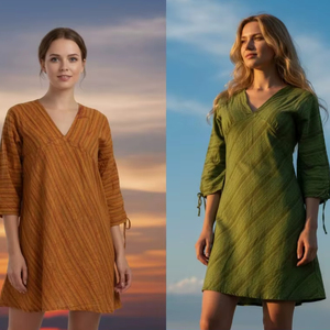 Nouvelle robe Boho pour femmes à la mode à la mode coton Blast Baba article accrocheur dentelle bouton fermeture éclair décorations respirant élégant - Product Image 1