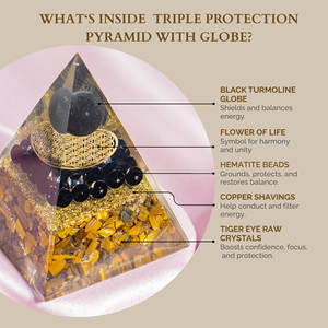 Pirámide de Orgón de Triple Protección con Globo para Protección, Meditación y Decoración, Venta al Por Mayor - Product Image 5