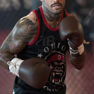 ถุงมือหนังปักลายสำหรับฝึกซ้อมอุปกรณ์กีฬาถุงมือชกมวยถุงมือมวยอุปกรณ์กีฬาดีไซน์ตามสั่ง - Product Image 2