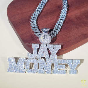 Plata 925 personalizada con VVS Lab Grown Diamond Exquisito Lujo Hip Hop Declaración Joyería Brillante Colgantes finos Encantos - Product Image 5