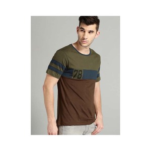 เสื้อยืดคอกลมแขนสั้นลำลองสำหรับผู้ชายแฟชั่นฤดูร้อนผ้าถักโพลีเอสเตอร์/ คอตตอนสีพื้นโลโก้ตามสั่ง - Product Image 4