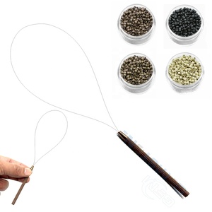 Steel Hair Extension Loop Tool for Micro <b>Beads</b> & Nano Rings Installation –Rose Gold Pulling Loop Needle with Anti-Slip Grip - Product Image 5