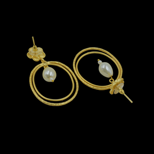 <b>Earring</b> trendy goldplated brass matte MOP STONE <b>fashion</b> <b>earring</b> Manufacturer Supplier 18k Gold Plated Stone <b>stud</b> <b>Earrings</b> - Product Image 3