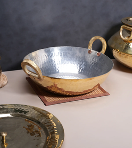 Antique Bronze And Brass Utensil Cooking Handi Kadai <b>Tawa</b> Thali Set Serving Spoon Ghee pot Masala Dani Spice Box Roti And Dosa - Product Image 2