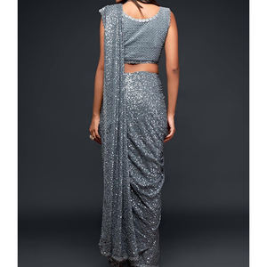 Sari en soie élégant avec bordure tissée pour les fêtes et les cérémonies de mariage des femmes en solde ! - Product Image 2