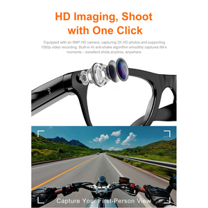 Lunettes intelligentes Xk One Pro Ai avec double caméra 8,0 Mpx, enregistrement vidéo 1080p et application TuneBuds pour la musique et les appels - Product Image 4