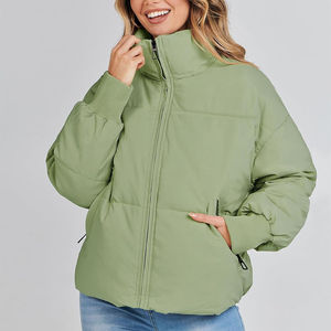 Chaqueta Acolchada de Lona Estampada Transpirable para Mujer, Elegante, Ligera, Cálida para Invierno, Moderna, Personalizable OEM - Product Image 1