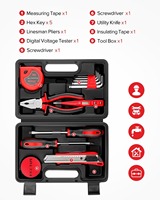 GLGW 19 pièces outils bon marché pour la maison Quincaillerie manuelle commune 3m ruban à mesurer pince tournevis boîte à outils set