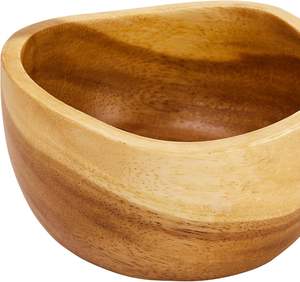 Ensemble de bols à salade en bois d'acacia à bordure naturelle, bols à fruits, décoration d'intérieur, cadeau de pendaison de crémaillère, taille personnalisée, couleur bois naturel - Product Image 4