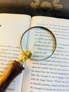 2.5 Inch Vintage Handheld <b>Magnifying</b> <b>Glass</b> with Unique Wooden Handle | Brass Frame Optical Magnifier - Product Image 4