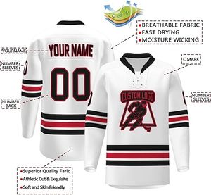 Custom Ice Hockey Jersey 2025 Sublimated Uniform Set Tackle Twill Stitched Pro Teamwear Pedidos al por mayor - Product Image 3