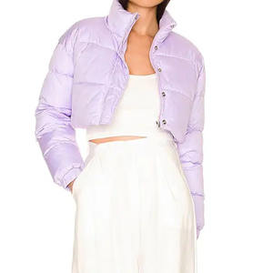 Long Crop Woven 100% Cotton Bomber <b>Jacket</b> for Women and Men with Custom Logo Design Printing Breathable & Windproof Winter - Product Image 4