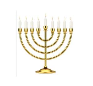 Judaica Hanukkah Menorah elegante portavelas de siete brazos chapado en oro plateado diseño antiguo para uso doméstico o regalo buena calidad - Product Image 5
