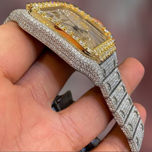 Nhu cầu cao của nam giới sang trọng hip hop moissanite kim cương xem vvs Iced thép không gỉ ban nhạc mới tinh thể quay số xuất khẩu bán có sẵn - Product Image 2