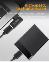USB3.0 Type C Adaptateur convertisseur mâle à femelle OTG pour téléphones/tablettes/ordinateurs portables Sortie CC Charge et transfert de données Protection OTP