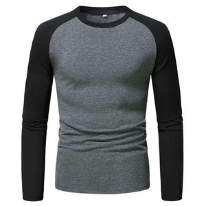 Men's Long Sleeve Raglan T-<b>Shirt</b> O-Neck Knitted <b>Slim</b> <b>Fit</b> Solid Color Casual <b>White</b> Gray - Product Image 5