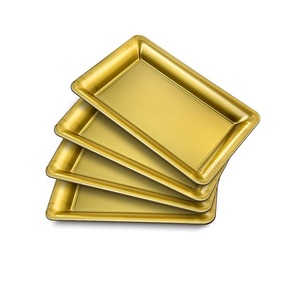 Bandeja de servicio de forma redonda, gran calidad, chapado en oro rosa, Metal para restaurante y decoración de boda, hecho a mano, personalizado - Product Image 2