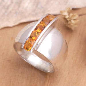 Anillo de declaración de citrino natural de Plata de Ley 925 al por mayor, anillo de cóctel de moda para fiestas de boda, símbolo cristiano - Product Image 5