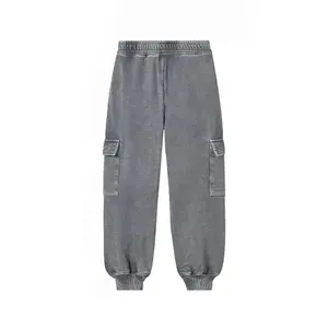 Ensemble survêtement streetwear personnalisé imprimé, surdimensionné, lourd, ample, délavé à l'acide, avec fermeture éclair, pantalon de survêtement et sweat-shirt - Product Image 4