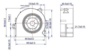 Ventilador de Ar 12V DC 95x85x40mm Ventilador de Projetor 9540 - Product Image 3