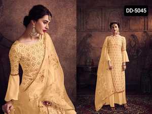 Nouveau Designer Fox Georgette Soie Fantaisie Salwar Kameez Costume avec Pierre Travail Fantaisie Dupatta Femmes Porter Robe De Mariée - Product Image 4