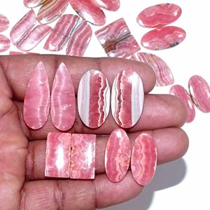 Excelente alta calidad Rosa Rodocrosita piedras preciosas sueltas cabujón par piedras preciosas sueltas cabujón Rodocrosita hacer joyería - Product Image 2