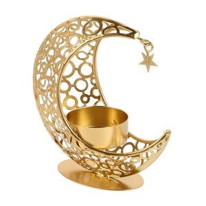 Home Decoration Festival <b>Table</b> Eid Mubarak Candle Moon Star Tabletop Ramadan Candle Holder For Wedding And religious <b>Occasion</b> - Product Image 1