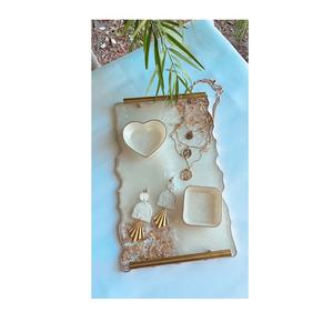 Compre en línea bandeja de resina de lujo con mango de metal para servir en la cocina del hogar con estilo y uso decorativo - Product Image 2