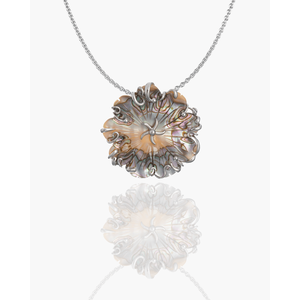 จี้รูปดอกไม้ชุบทองคำขาว 14k ประดับเพชรซิคอนและเพชรสำหรับงานหมั้น - Product Image 5