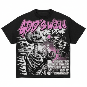 เสื้อยืดสตรีทแวร์ทรงโอเวอร์ไซส์ คุณภาพสูง เป็นมิตรกับสิ่งแวดล้อม เนื้อผ้าหนา พิมพ์ลายกราฟิกแบบสกรีน  ผ้าคอตตอนหนา ตัดเย็บทรงครอป สำหรับผู้ชาย - Product Image 1