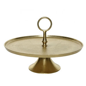 Présentoir à dessert en métal de forme ronde plaqué or Qualité supérieure Plateau et support à gâteau en laiton poli de grande taille - Product Image 1