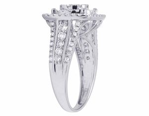 Lujo de alta calidad de compromiso S925 plata esterlina con moissanita redonda anillo de diamante completamente helado para mujer - Product Image 4