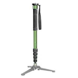 Monopiede estensibile con Base Mini treppiede, monopiedi professionali in lega di alluminio con 5 sezioni, supporto per Selfie Stick per DSLR