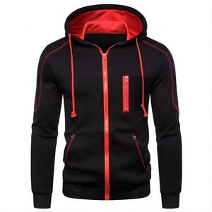 Sweat à capuche à fermeture éclair et à manches longues pour hommes vestes de sport décontractées pour l'hiver sweats à capuche en molleton teints en couleur unie vêtements - Product Image 5