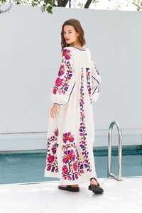 Flor Maxi Lady Dress Modelo Casual Re precio razonable 100% Lino Casual Lavable Embalaje personalizado Vietnam Precio del fabricante - Product Image 3