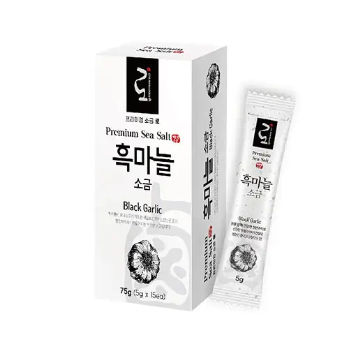 Premium FSSC22000 5 Years Black Garlic Sea Salt Lo Stick Pouch 5g x 15ea Korean Aged Garlic Pork Seasoning Salt