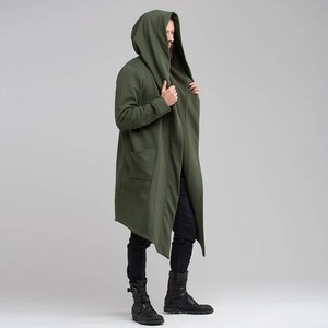 Wholesale Pakistan Industry Crewneck Sweatshirts <b>Men's</b> Jacket Dark Style <b>Long</b> <b>Cardigan</b> Cloak Coat Hooded Sweater Green - Product Image 5