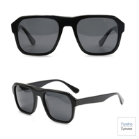 Gafas de Sol Cuadradas de Acetato con Diseño de Carey de Lujo para Hombre, Unisex, Lentes Polarizadas, Personalizables, Fotocromáticas, con Cámara Inteligente