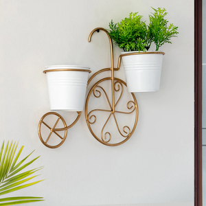 Metal Hanging Indoor Mount White Planter Stand with Round <b>Galvanized</b> <b>Bucket</b> Flower Pots & Planters pot with metal stand - Product Image 6