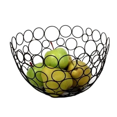 High quality modern metal fruit wire bowl high quality table top decorative metal fruit bowl
