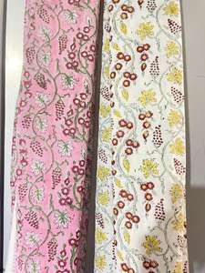 Lightweight Eco-Friendly Hand Block Printed Floral Cotton <b>Shawl</b> Traditional <b>Indian</b> Design Scarf - Product Image 2