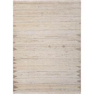 Alfombra de Lana Tejida a Mano AKWL-1893, Color Marfil, Alfombra Rectangular Grande con Rayas 3D para el Hogar, para Sala de Estar y Pasillo - Product Image 1