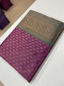 Hermoso Sari Indio de Seda Suave Banarasi con Trabajo de Tejido Zari, Piezas de Blusa, Ropa Tradicional de Verano, Sin Arrugas, Protección Solar - Product Image 6