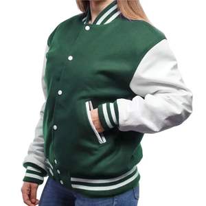 Manteau de baseball avec logo personnalisé du fabricant OEM pour femmes respirant chenille broderie cuir imprimé StreetWear traitement brut - Product Image 1
