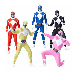 Costume de super-héros Power Ranger Mighty Morphin pour enfants, combinaison sexy à motif de personnage, en spandex et latex, pour les fêtes sur le thème de la télévision - Product Image 1