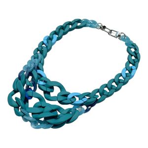 Gargantilla de resina epoxi ligera en estilo cubano, Gargantilla cubana recubierta de resina, collar para fiesta en Club - Product Image 4