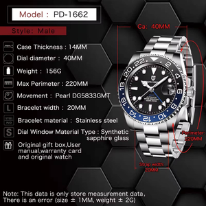 Montres pour homme Pagani Design 1662 originales, bracelet Jubilee, montre automatique pour homme, GMT, marque de luxe, montres mécaniques pour homme - Product Image 3