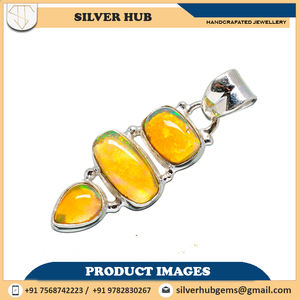 ที่ร้อนแรงที่สุด925เงินสเตอร์ลิงธรรมชาติเอธิโอเปียทำด้วยมือพลอยจี้เพื่อขายในราคาที่ดีที่สุด - Product Image 4