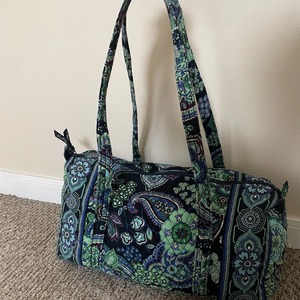 Bolsa de Viaje de Gran Capacidad, Deportiva, de Lujo, con Cremallera y Diseño Floral Verde/Azul, Resistente, Tipo Duffel, para Fin de Semana - Product Image 2